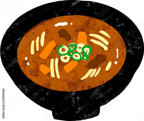 カレーうどん　クレヨン