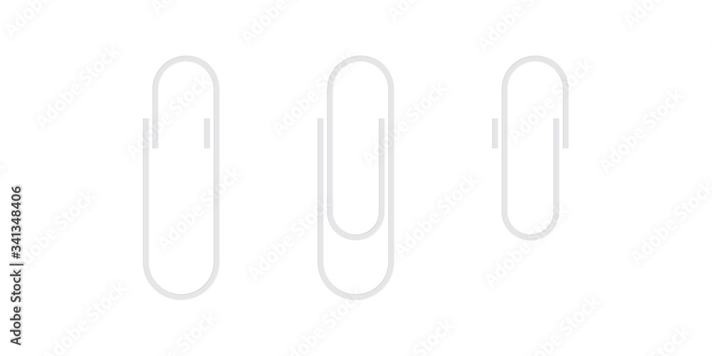 metal paper clip isolated on white background. Page holder, binder. Vector illustration. metal paper clip isolated on white background. Page holder, binder. Vector illustration.
