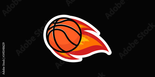 basketball ball with fire vector