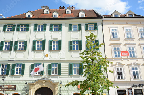 Photography BRATISLAVA, SLOVAKIA - MAY 9, 2019: Street view in downtown