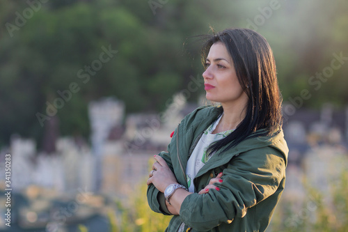 Portrait of a beautiful woman on the street. People © DmyTo