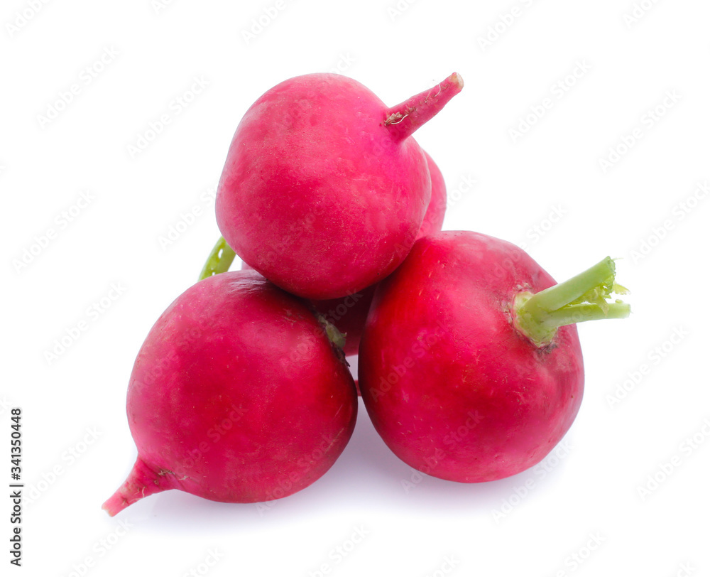 Small garden radish isolated on white background Small garden radish isolated on white background