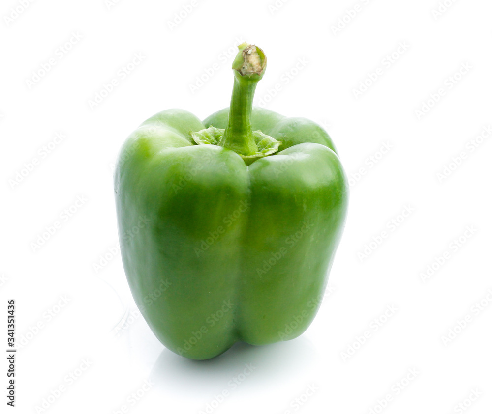 Green pepper on white background Green pepper on white background