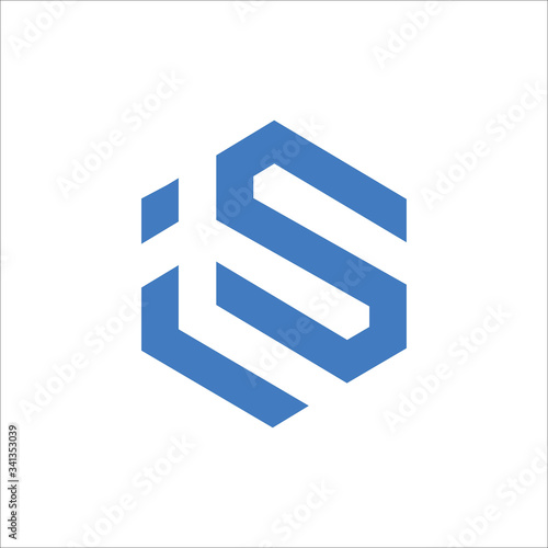 Initial letter is or si logo vector templates