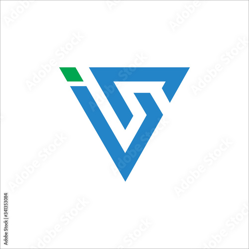 Initial letter is or si logo vector templates