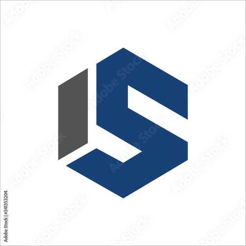 Initial letter is or si logo vector templates