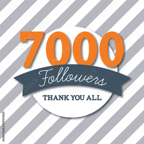 7000 followers. Thank you all. Social media subscribers banner