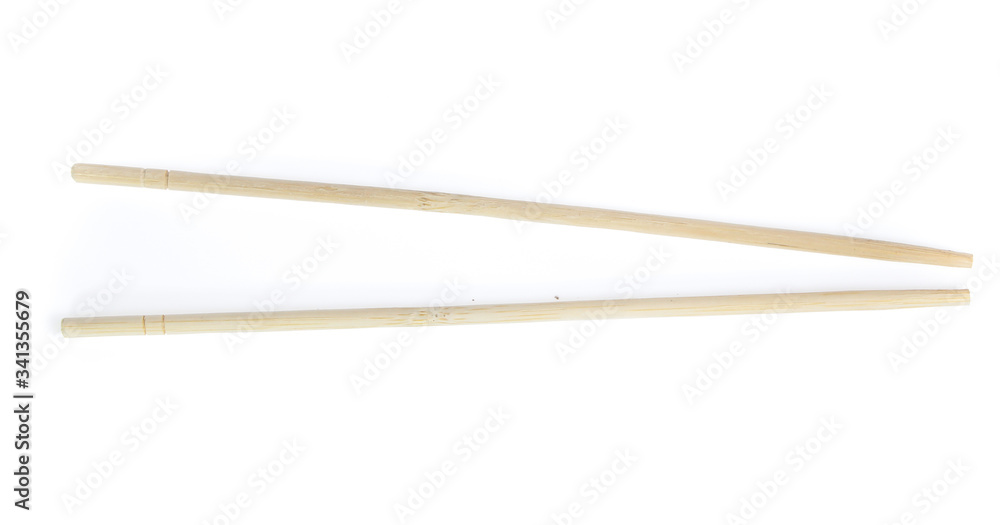 Wooden chopsticks on white background. Wooden chopsticks on white background.