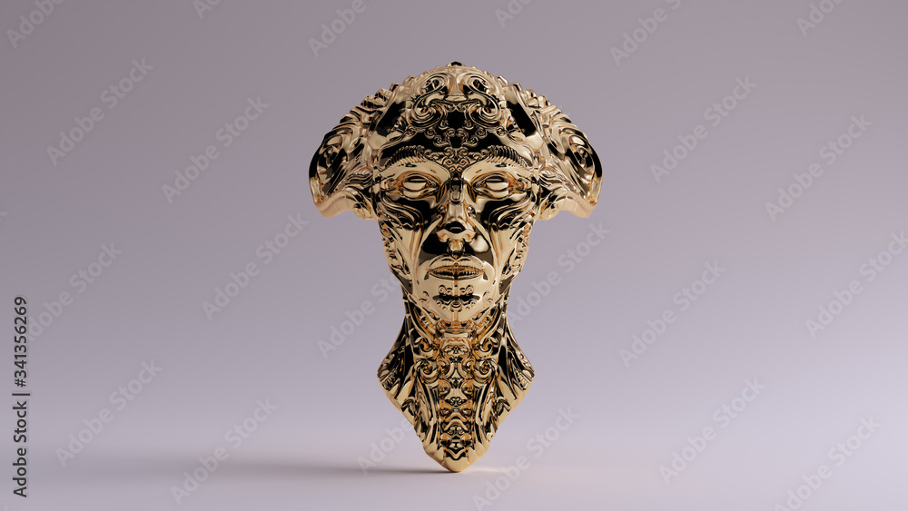 Fototapeta premium Gold Demonic Queen 3d illustration 3d render