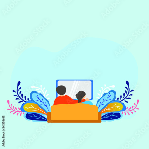 illustrations watch a tv