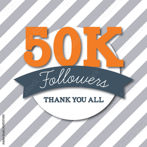 50K followers. Thank you all. Social media subscribers banner