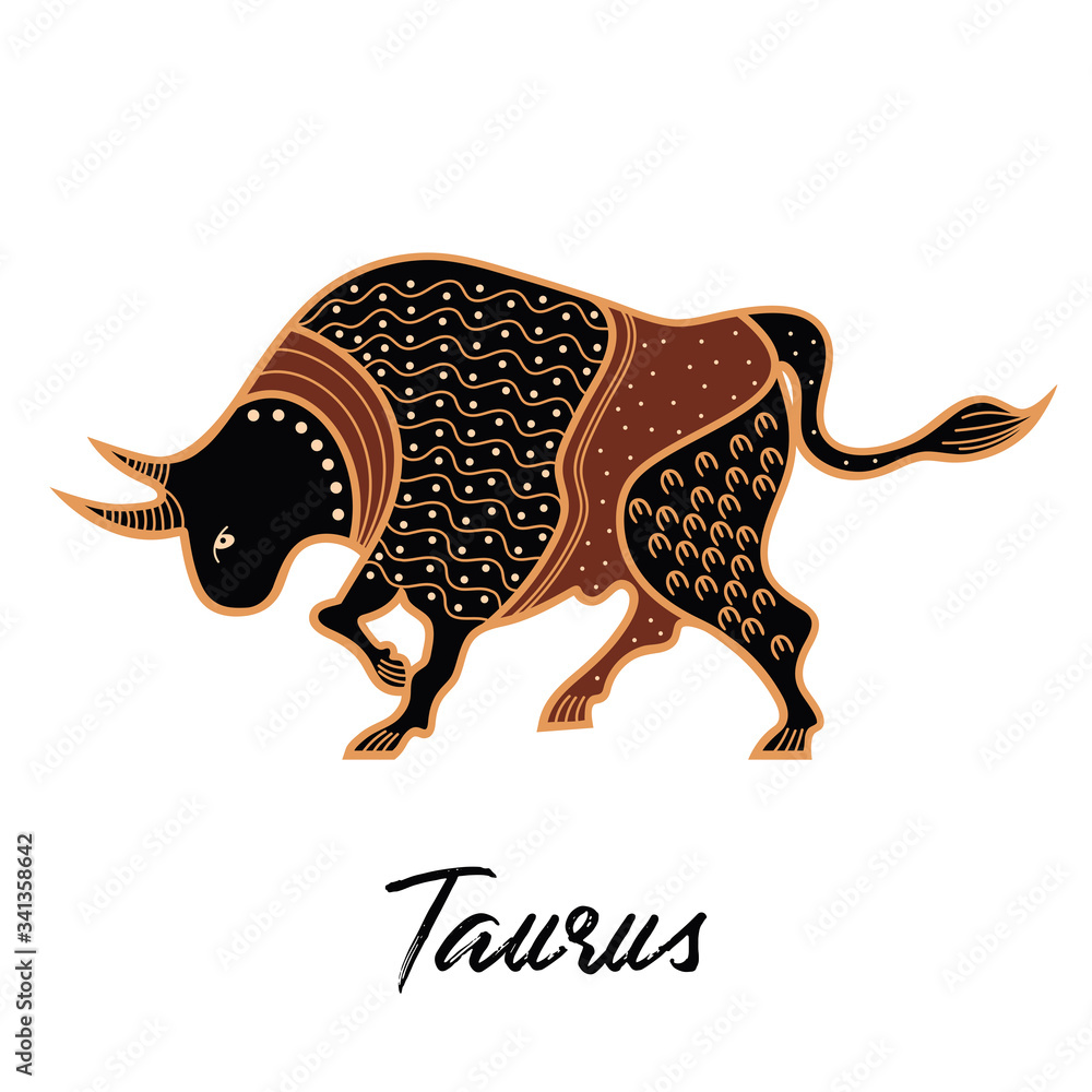 Zodiac sign Taurus. The symbol of the astrological horoscope.