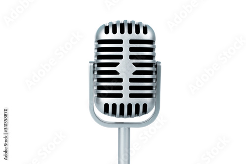 Microphone retro on isolated white background