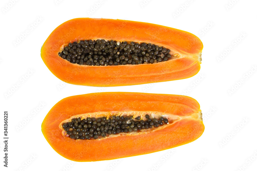 papaya isolated on white papaya isolated on white