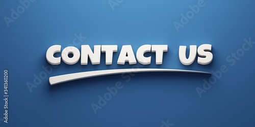 Contact Us Writing. 3D Render Illustration banner