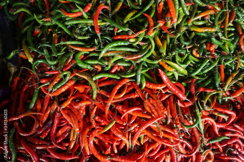 Red Curly Chili sell in Traditional Markets. 