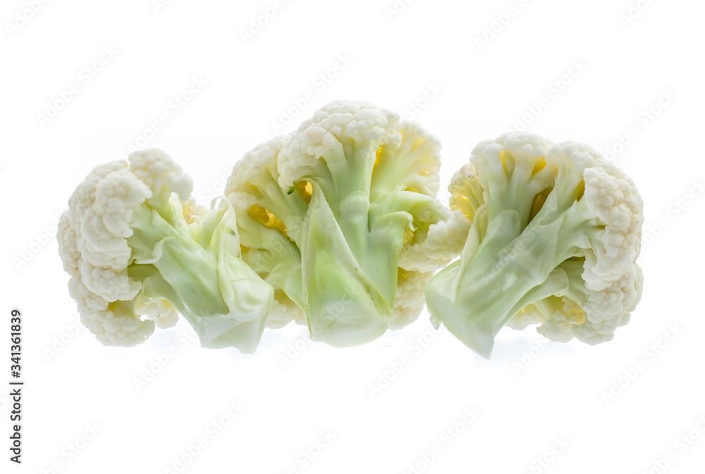 Fresh cauliflower cabbage vegetable on white background Fresh cauliflower cabbage vegetable on white background