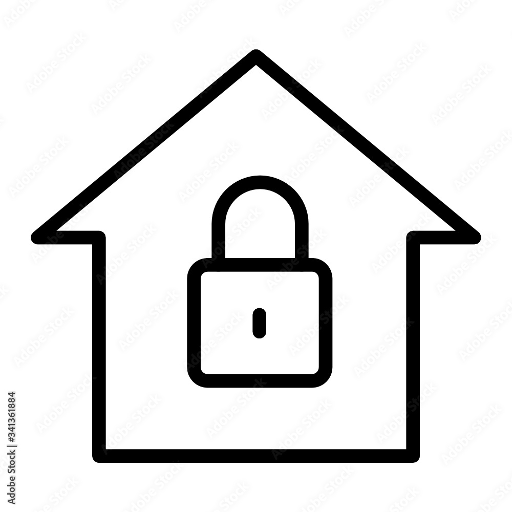 Secure Isolation Home concept, coronavirus quarantine period on white background, movement restriction vector icon design, lockdown yourself at home symbol Secure Isolation Home concept, coronavirus quarantine period on white background, movement restriction vector icon design, lockdown yourself at home symbol