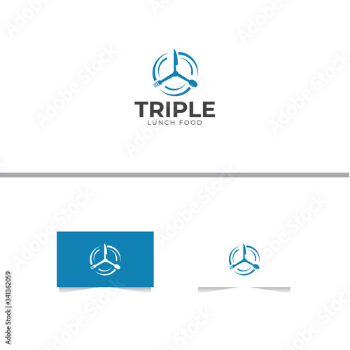 Triple Lunch Logo Design Template