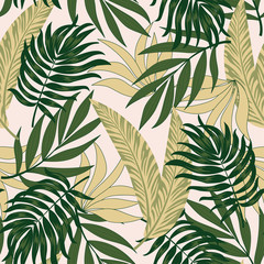 Wandcirkels Botanische print patronen Hawaïaans patroon met exotische planten  © EltaMax99