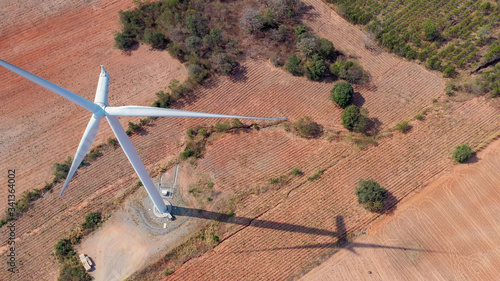 Aerial view windTurbine 