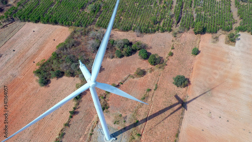Aerial view windTurbine 