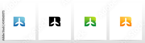 Aeroplane On Letter Logo Design R