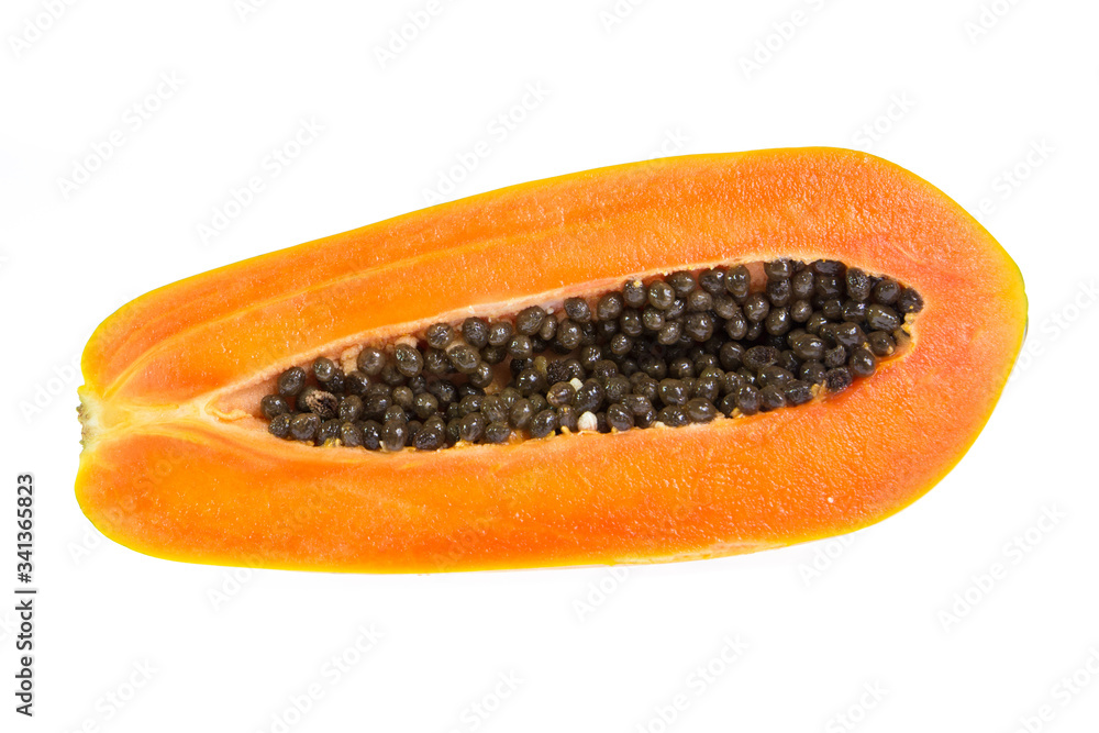 slice papaya isolated on white background slice papaya isolated on white background
