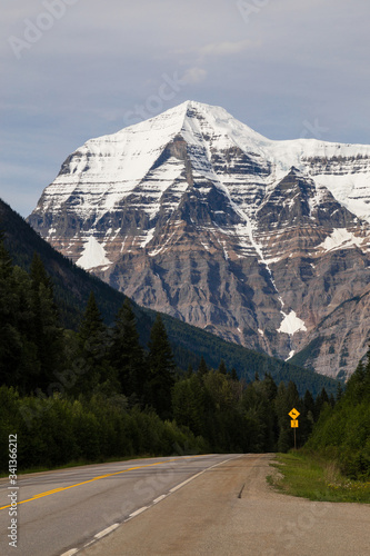 Mountain road below Mount Robson, British Columbia, Canada
