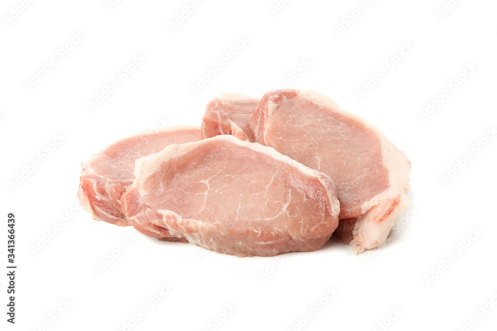 Raw meat for steak isolated on white background Raw meat for steak isolated on white background