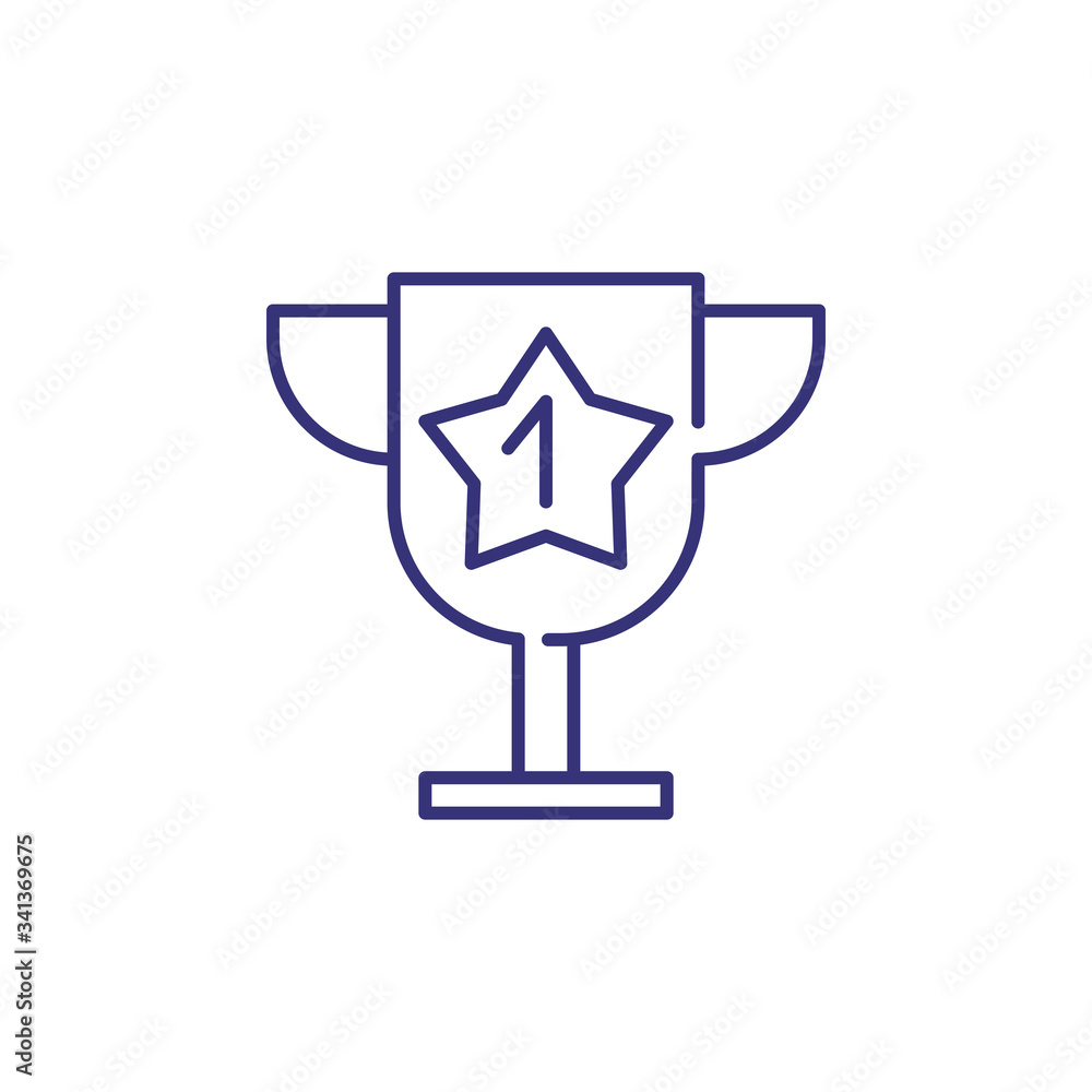 Award line icon. Cup winner with first symbol in star. Leadership concept. Can be used for topics like business, competition, winning, success Award line icon. Cup winner with first symbol in star. Leadership concept. Can be used for topics like business, competition, winning, success