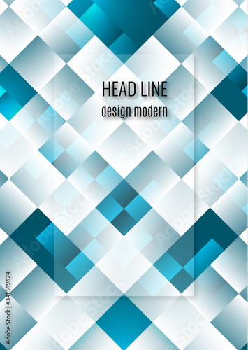 Tech abstract geometric background. Overlapping squares. Corporate design. Vector