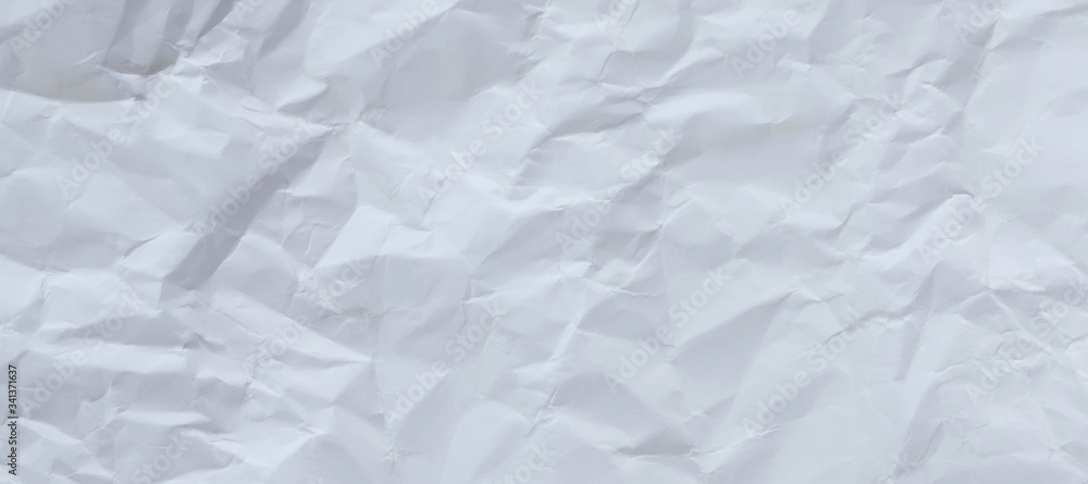 Fototapeta premium White and multicolored wrinkled paper surface, top view