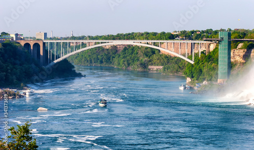 Photography Niagara falls and river boat