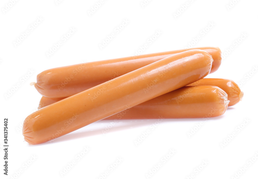 Fresh sausage isolated on white background Fresh sausage isolated on white background