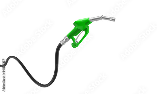 green petrol pump. isolated on white.