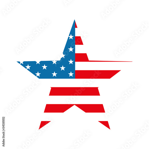 Isolated usa flag star flat style icon vector design