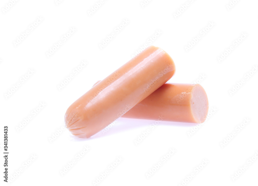 Fresh sausage isolated on white background Fresh sausage isolated on white background