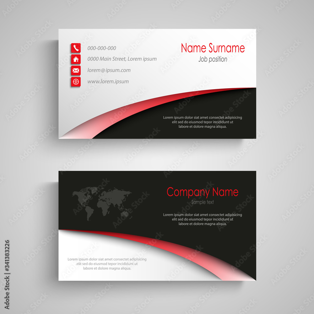 Business card with arches in white black red design
