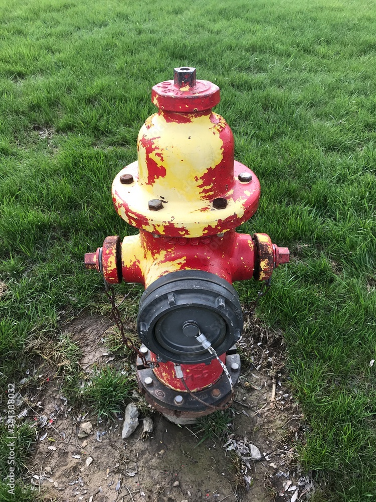 Red and Yellow Fire Hydrant