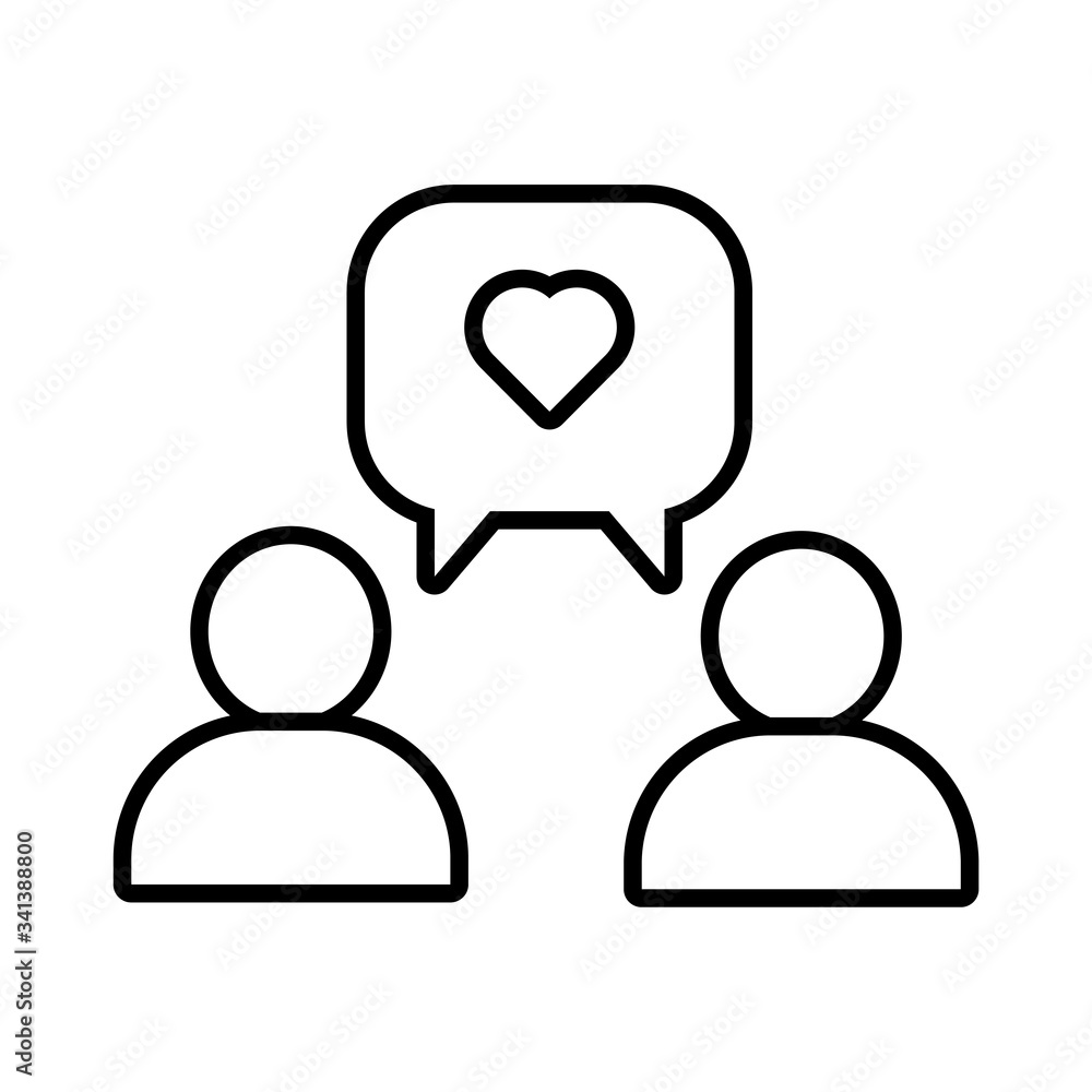 humans figures with heart solidarity line style humans figures with heart solidarity line style