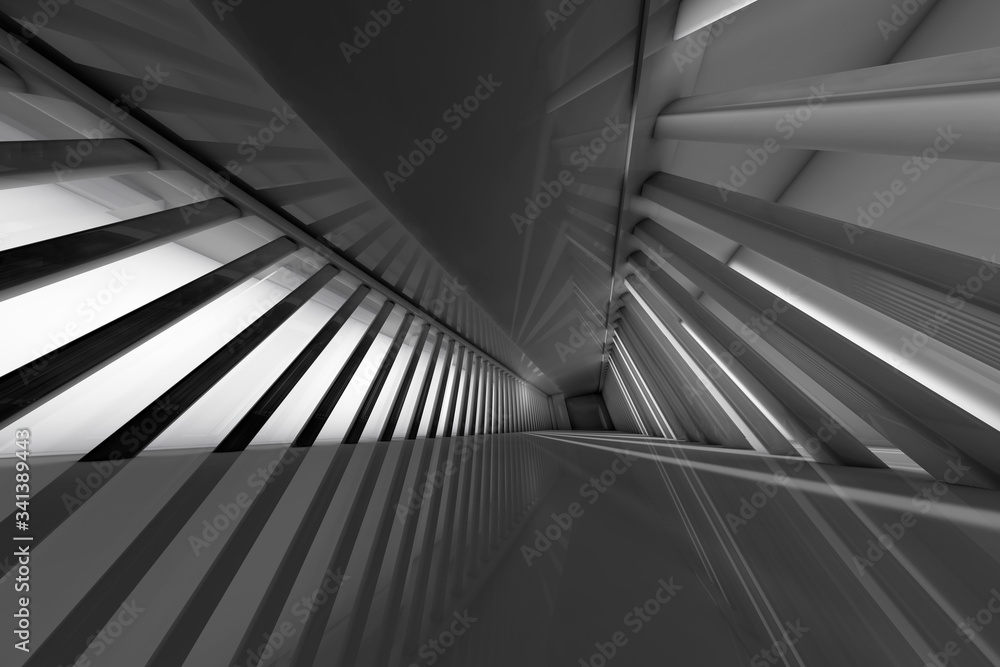 Three dimensional render of futuristic corridor Three dimensional render of futuristic corridor