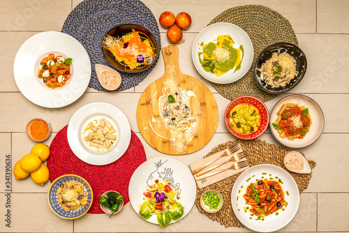 Wallpaper Mural assorted Italian food dishes Torontodigital.ca