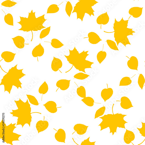Vector illustration seamless pattern autumn leaves