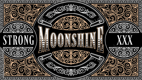 Moonshine vintage decorative ornate label design