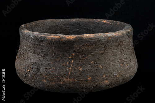 Ancient bowl bell-shaped. Bronze Age. Bell-Beaker culture. photo