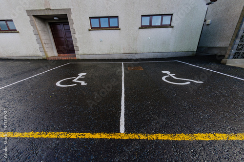 Wallpaper Mural Two disabled car parking spaces at a church hall car park Torontodigital.ca