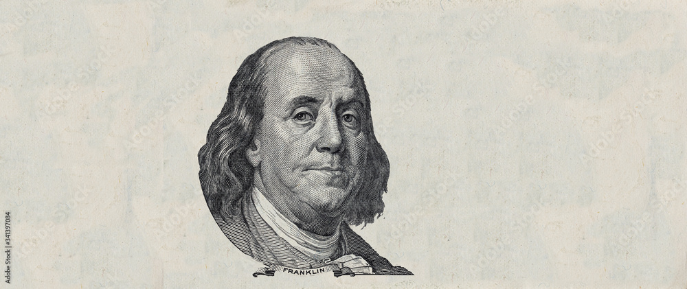 Fototapeta premium U.S. 100 dollar border with empty middle area