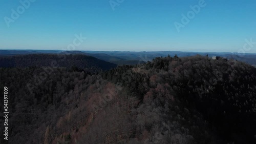 Aerial shot of Hohenbourg located in the Vosges, France.
 photo