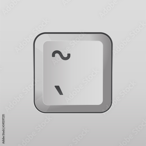 Grave accent keyboard button vector illustration.